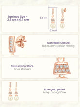 Luxe Pearl Drop Earrings Rose Gold Plated