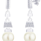 Luxe Pearl Drop Earrings Rhodium Plated