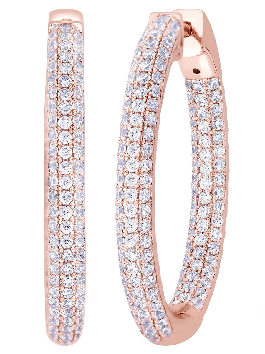 Dazzling Luxe Hoops Rose Gold Plated