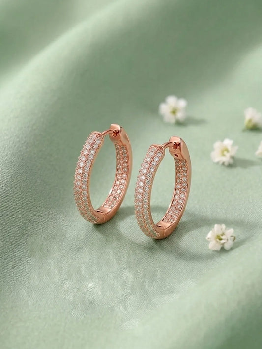 Dazzling Luxe Hoops Rose Gold Plated