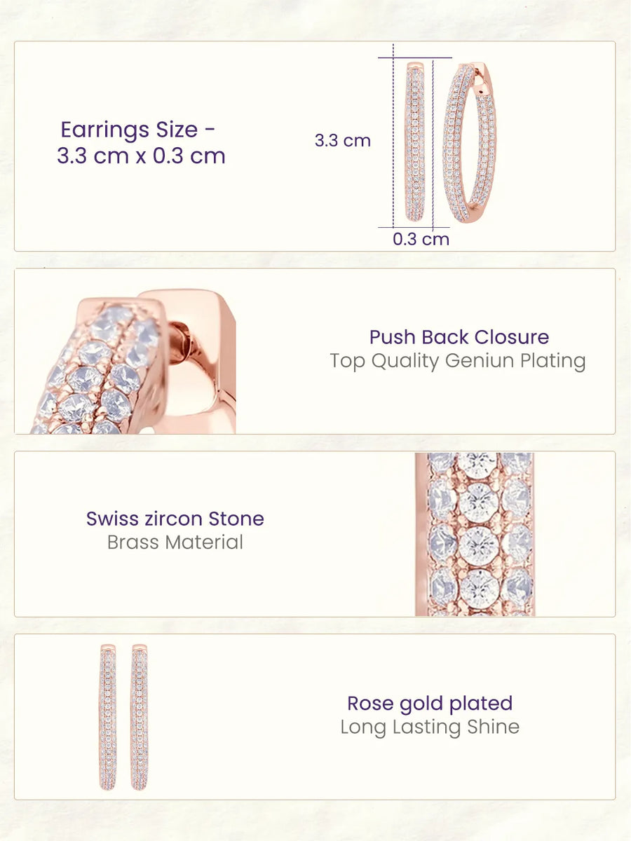 Dazzling Luxe Hoops Rose Gold Plated