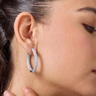 Dazzling Luxe Hoops Rhodium Plated