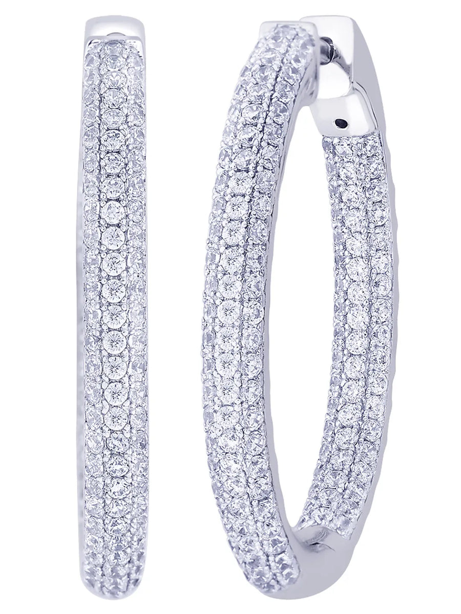 Dazzling Luxe Hoops Rhodium Plated