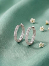 Dazzling Luxe Hoops Rhodium Plated