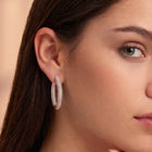 Elite Pave Hoop Earrings Rose Gold Plated
