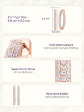 Elite Pave Hoop Earrings Rose Gold Plated