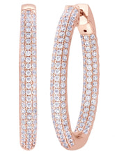 Elite Pave Hoop Earrings Rose Gold Plated