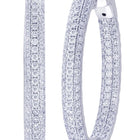 Elite Pave Hoop Earrings Rhodium Plated