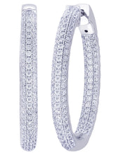 Elite Pave Hoop Earrings Rhodium Plated