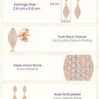 Majestic Leaf Earrings Rose Gold Plated