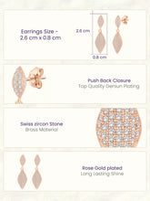 Majestic Leaf Earrings Rose Gold Plated