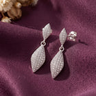 Majestic Leaf Earrings Rhodium Plated