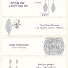 Majestic Leaf Earrings Rhodium Plated