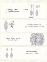 Majestic Leaf Earrings Rhodium Plated