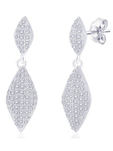 Majestic Leaf Earrings Rhodium Plated