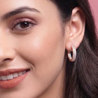 Regal Hoop Earrings Rose Gold Plated