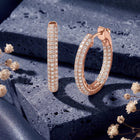 Regal Hoop Earrings Rose Gold Plated