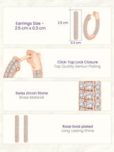 Regal Hoop Earrings Rose Gold Plated