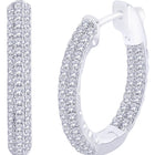 Regal Hoop Earrings Rhodium Plated