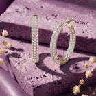 Regal Hoop Earrings Rhodium Plated