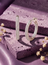 Regal Hoop Earrings Rhodium Plated