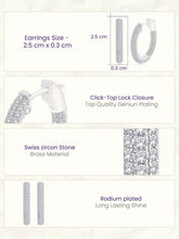 Regal Hoop Earrings Rhodium Plated