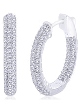 Regal Hoop Earrings Rhodium Plated