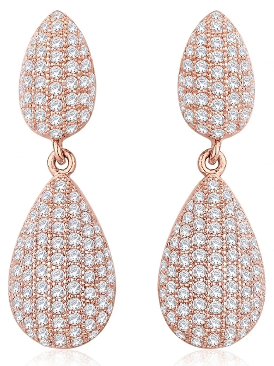 Pure Glow Drop Earrings Rose Gold Plated