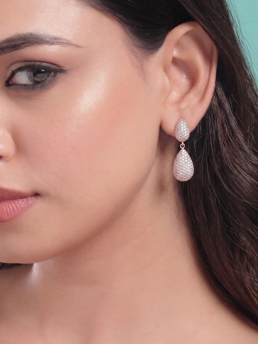 Pure Glow Drop Earrings Rose Gold Plated