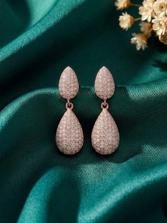 Pure Glow Drop Earrings Rose Gold Plated