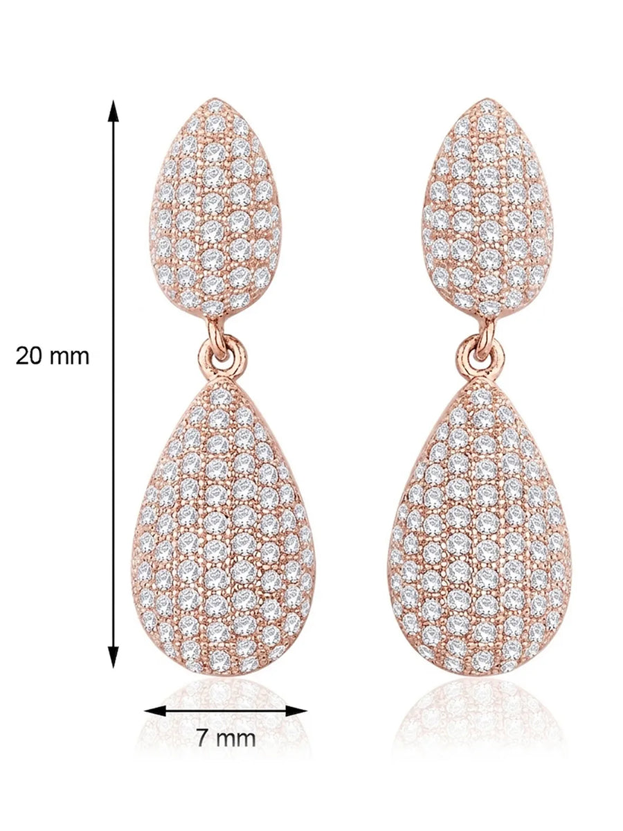 Pure Glow Drop Earrings Rose Gold Plated