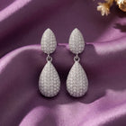 Pure Glow Drop Earrings Rhodium Plated