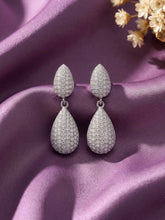 Pure Glow Drop Earrings Rhodium Plated