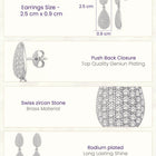 Pure Glow Drop Earrings Rhodium Plated