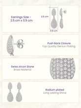 Pure Glow Drop Earrings Rhodium Plated