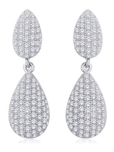 Pure Glow Drop Earrings Rhodium Plated