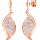 Modern Petal Drop Earrings Rose Gold Plated