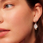 Modern Petal Drop Earrings Rose Gold Plated