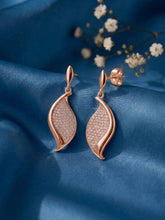 Modern Petal Drop Earrings Rose Gold Plated