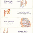 Modern Petal Drop Earrings Rose Gold Plated