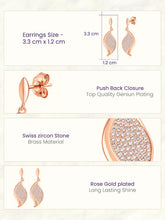 Modern Petal Drop Earrings Rose Gold Plated