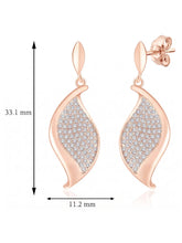 Modern Petal Drop Earrings Rose Gold Plated
