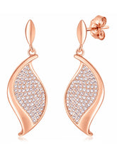 Modern Petal Drop Earrings Rose Gold Plated