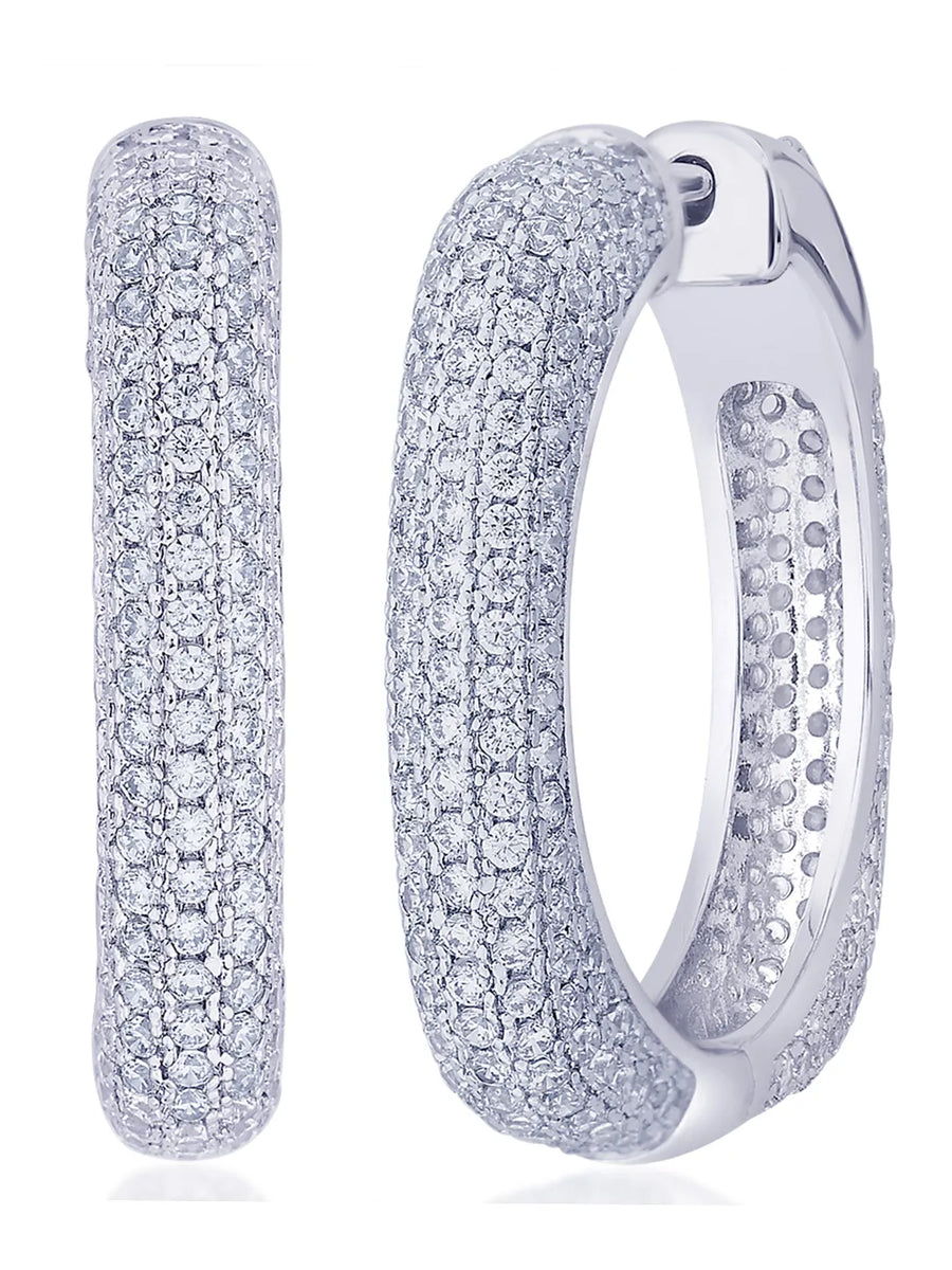 Pristine Petal Earrings Rhodium Plated