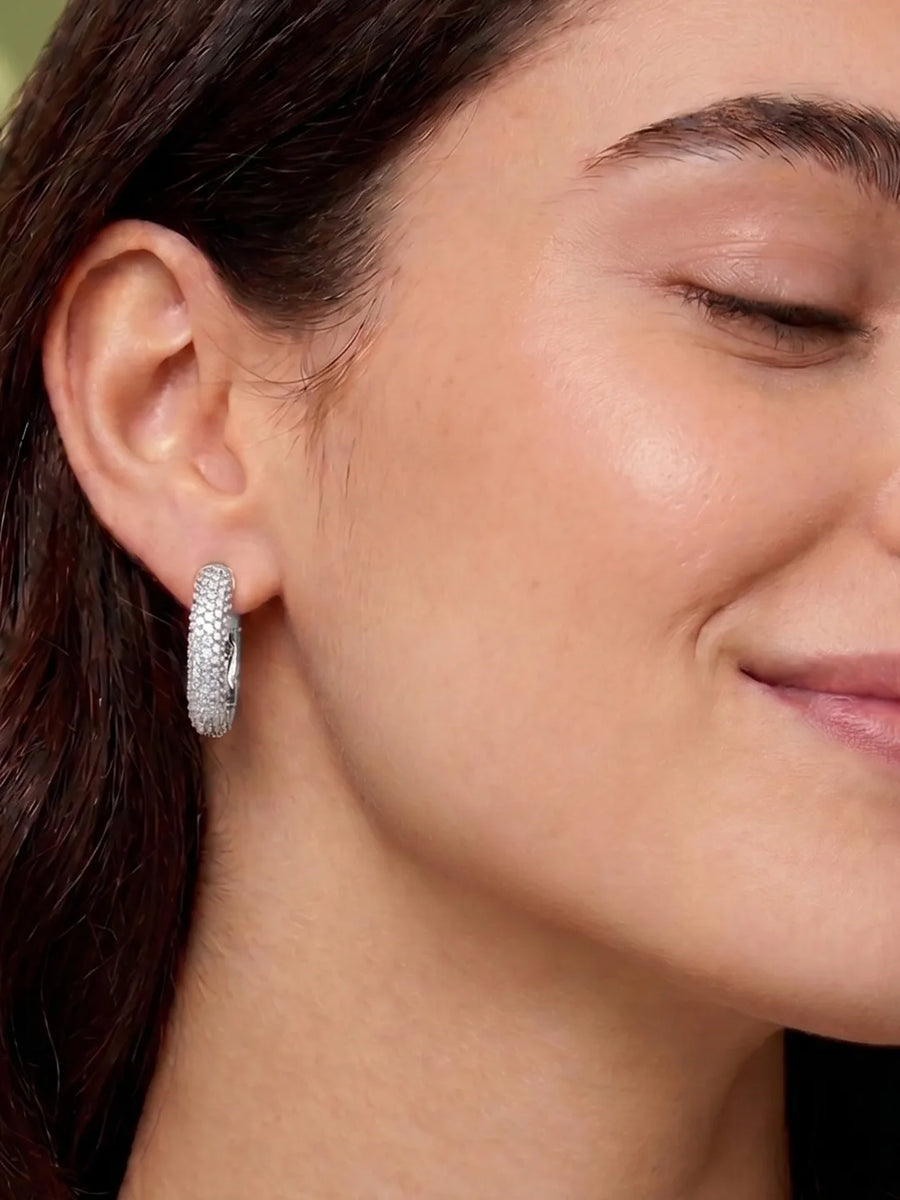 Pristine Petal Earrings Rhodium Plated