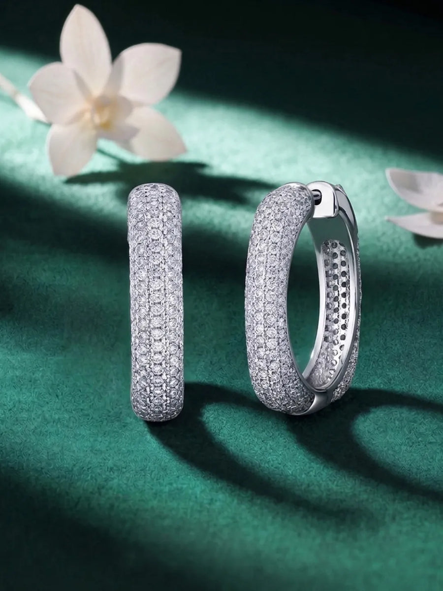 Pristine Petal Earrings Rhodium Plated