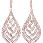 Statement Leaf Earrings Rose Gold Plated