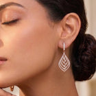 Statement Leaf Earrings Rose Gold Plated