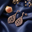 Statement Leaf Earrings Rose Gold Plated