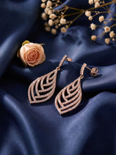 Statement Leaf Earrings Rose Gold Plated